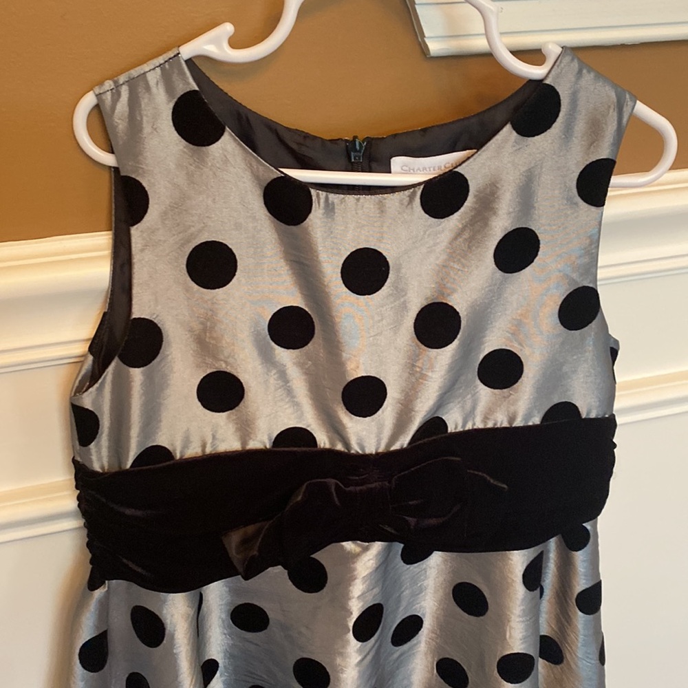 Charter Club LIKE NEW beautiful, gray & black metallic shiny girls dress - Sz 6 - Picture 4 of 16